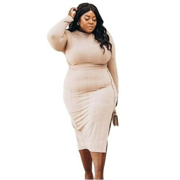 Intempo Neutral Beige Maxi Skirt Textured Woman's Plus 2X JJ2095 - Picture 5 of 9